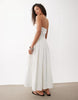 strapless maxi sundress with full skirt in stripes