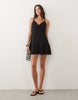 Esmée strappy mini beach dress in black