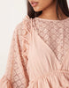 long sleeve ruffle mini dress in dusty pink