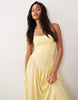 drop waist halter neck sundress in yellow