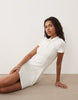 Brave Soul short sleeve mini shirt dress in cream