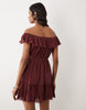 Miss Selfridge off shoulder ruffle mini dress in red