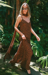 Dalia Maxi Dress ~ Leopard Latte
