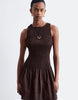 & Other Stories drop waist mini smock dress in chocolate brown
