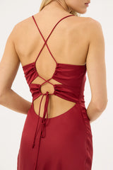 Perfect Stranger Evie Recycled Maxi Dress Burgundy