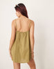Esmee tie front mini beach dress in light green
