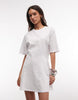 Monki contoured T-shirt mini dress in white