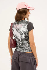 Neovision Weeping Angel Baby Tee Washed Black