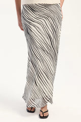 Perfect Stranger Elodie Maxi Skirt Black/White Stripe