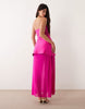 Kaiia exclusive 00s maxi length sheer hem sculpting bandage dress in dragonfruit