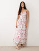 Miss Selfridge corset maxi dress in tile print