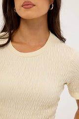 Thrills Against All Odds Shirred Tee Butter Cream