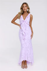 Shimmer Petal Maxi Dress Lilac