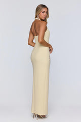 Too Hot To Miss Halter Maxi Dress Yellow