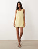 shift mini dress with bow back detail in yellow
