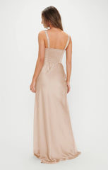 Lana Maxi Dress ~ Champagne Luxe Satin
