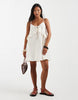 Vero Moda Petite frill trim cami mini dress in cream
