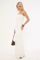 Perfect Stranger Harper Ruffle Maxi Dress Off White