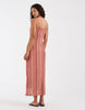 Vero Moda chevron knit crochet cami midi dress in pink