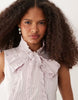 Sister Jane Wave tripe bow detail tiered skirt maxi dress in lilac stripes