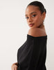 Gina Tricot slouchy boatneck mini dress in black