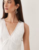 Good American broderie anglaise sleeveless v neck mini dress in white
