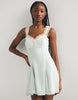 Abercrombie & Fitch lace trim mini dress in green gingham