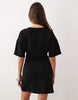 V-neck fitted T-shirt dress in black