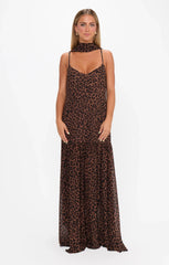 Dalia Maxi Dress ~ Leopard Latte