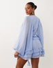 Gina Tricot boho mini ruffle dress in light blue