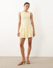 Abercrombie & Fitch slash neck smocked skort mini dress in butter yellow