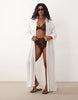 Esmée Curve maxi beach shirt summer dress in white
