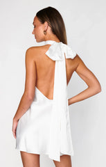 Lisa Mini Dress ~ Ivory Luxe Satin