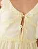 Vila tie front cami mini dress with frill trim in pastel yellow