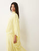 Daska chiffon high neck blousson maxi dress in lemon