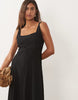 Mango cut out midaxi dress in black