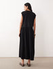 midi smock dress in black