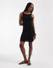 Vero Moda Tall stretch floral lace sleeveless slash neck mini dress in black