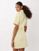 denim shirt dress with wrap detail in yellow