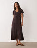 Miss Selfridge Petite button up midaxi day dress in polka dots