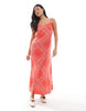 Miss Selfridge Petite strappy scoop neck maxi slip dress in bandana print