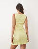 floral placement print mini dress in yellow