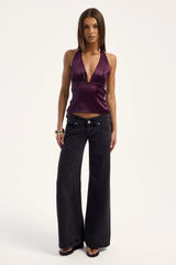 Lioness Opulence Halter Top Deep Plum