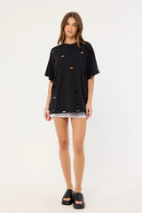 Neovision Tatter Heavyweight Relaxed Tee Washed Black