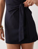 Mango tie front mini T-shirt dress in navy