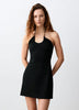 Mango Teen halterneck mini dress in black