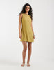 Vero Moda jersey floral eyelet sleeveless mini dress in willow green