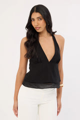 Perfect Stranger EllaMae Ruffle Top Black