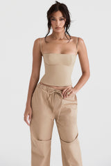 camel structured corset