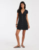Hollister v neck mini dress in black polka dot